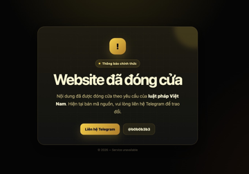 Các website phim lậu tại Việt Nam đồng loạt xóa dữ liệu, để lại thông báo lạ