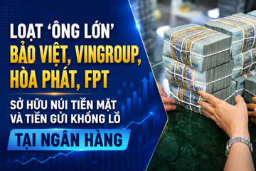 Loạt ‘ông lớn’ Bảo Việt, Vingroup, Hòa Phát, FPT sở hữu núi tiền mặt và tiền gửi khổng lồ tại ngân hàng