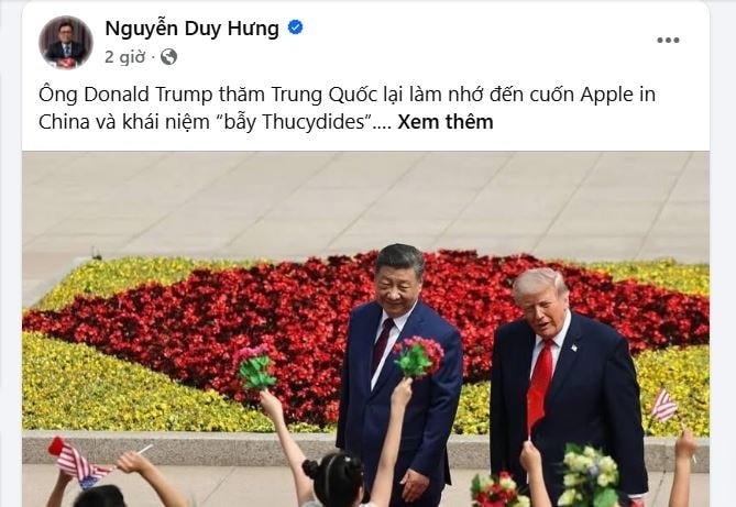 Chủ tịch Nguyễn Duy Hưng nói về 'cái bẫy lịch sử' trong chuyến thăm Trung Quốc của Tổng thống Mỹ Donald Trump - Ảnh 1.