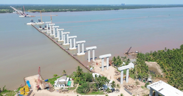 Cầu vượt sông 8.000 tỷ xoá bỏ toàn bộ các bến phà lâu đời, rút ngắn khoảng 80km từ miền Tây đến TP. HCM: Đã hoàn thành 70%, 2 năm nữa thông xe