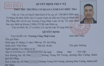 Phát lệnh truy nã đặc biệt đối tượng Trương Công Nhật Luân, SN 1984