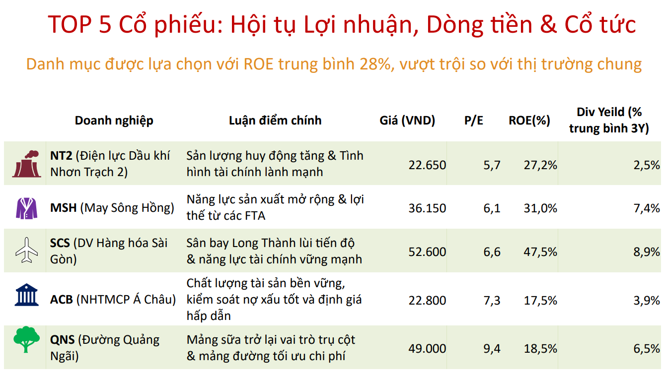 CTCK gọi tên 5 cổ phiếu 'chọn mặt gửi vàng', hội tụ 3 tiêu chí then chốt - Ảnh 2.