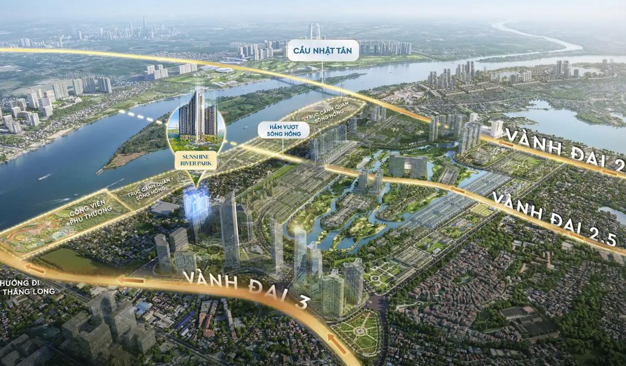 Trục đại lộ sông Hồng 11.400ha vừa được phê duyệt, dự án nào đang ở