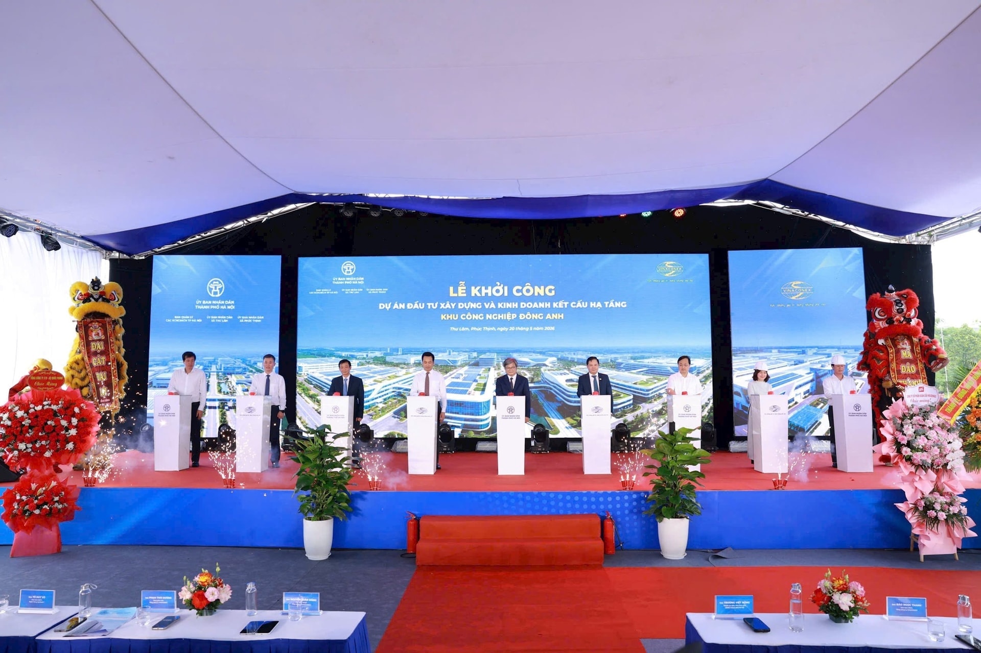 Vinaconex (<a style='text-decoration: none;' href='/VCG'>VCG</a>) khởi công khu công nghiệp hơn 6.300 tỷ đồng tại Hà Nội - Ảnh 1.