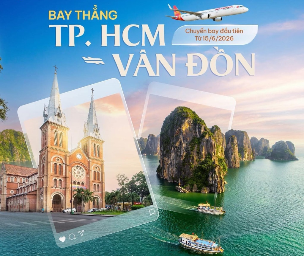 Từ ngày 15/6, Sun PhuQuoc Airways chính thức mở bán đường bay thẳng kết nối đặc khu Vân Đồn với TP. HCM. Nguồn ảnh: Báo Quảng Ninh