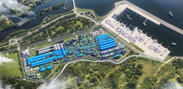 Phối cảnh dự án đầu tư xây dựng Bến cảng Bãi Gốc. Nguồn ảnh: Hòa Phát Phối cảnh dự án đầu tư xây dựng Bến cảng Bãi Gốc. Nguồn ảnh: Hòa Phát