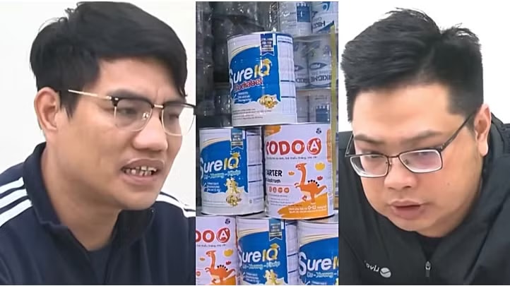 Bị can Hồ Sỹ Ý và Đặng Trung Kiên. Truy tố nhóm sản xuất 187.000 hộp sữa giả, che giấu doanh thu hơn 1.000 tỷ đồng - Ảnh 1.