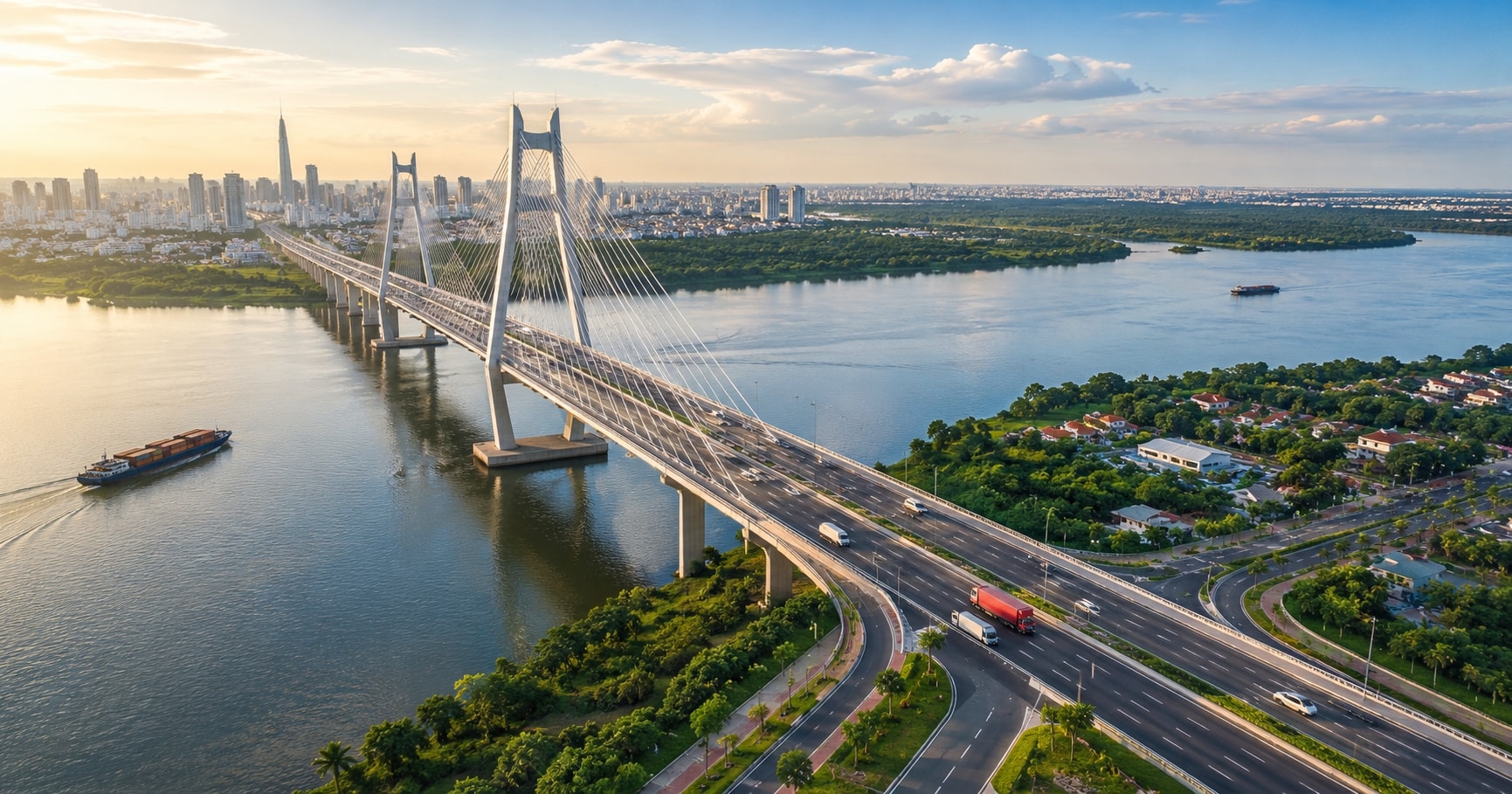 Sắp có cầu 6 làn xe kết nối TP trực thuộc Trung ương trẻ nhất Việt Nam với siêu đô thị giàu có nhất cả nước- Ảnh 2. Sắp có cầu 6 làn xe kết nối TP trực thuộc Trung ương trẻ nhất Việt Nam với siêu đô thị giàu có nhất cả nước- Ảnh 2.
