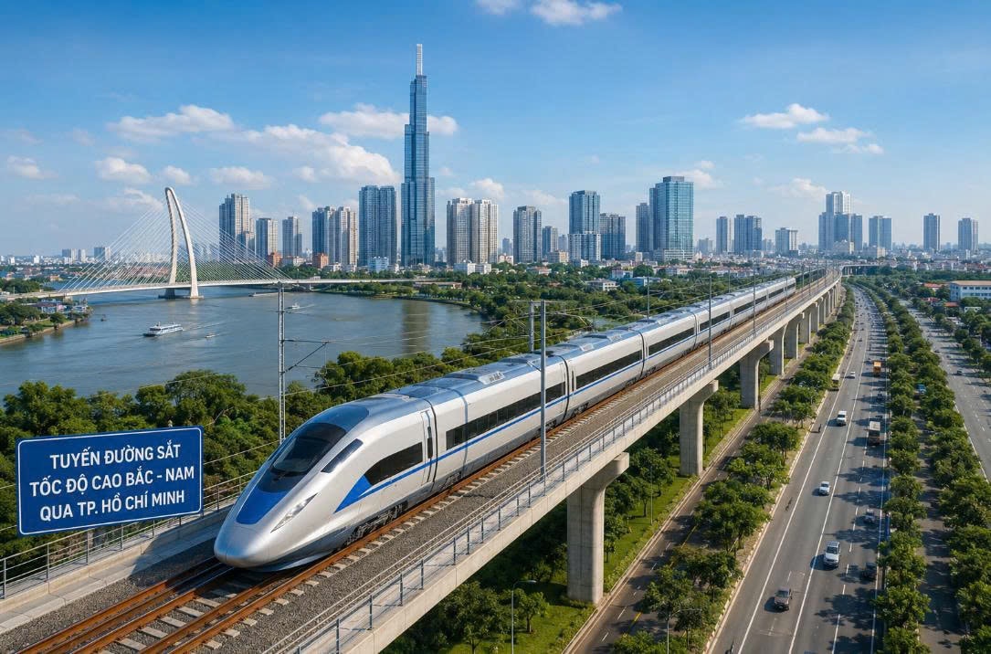 Tuyến đường sắt tốc độ cao Bắc - Nam qua TP. HCM. Ảnh minh họa