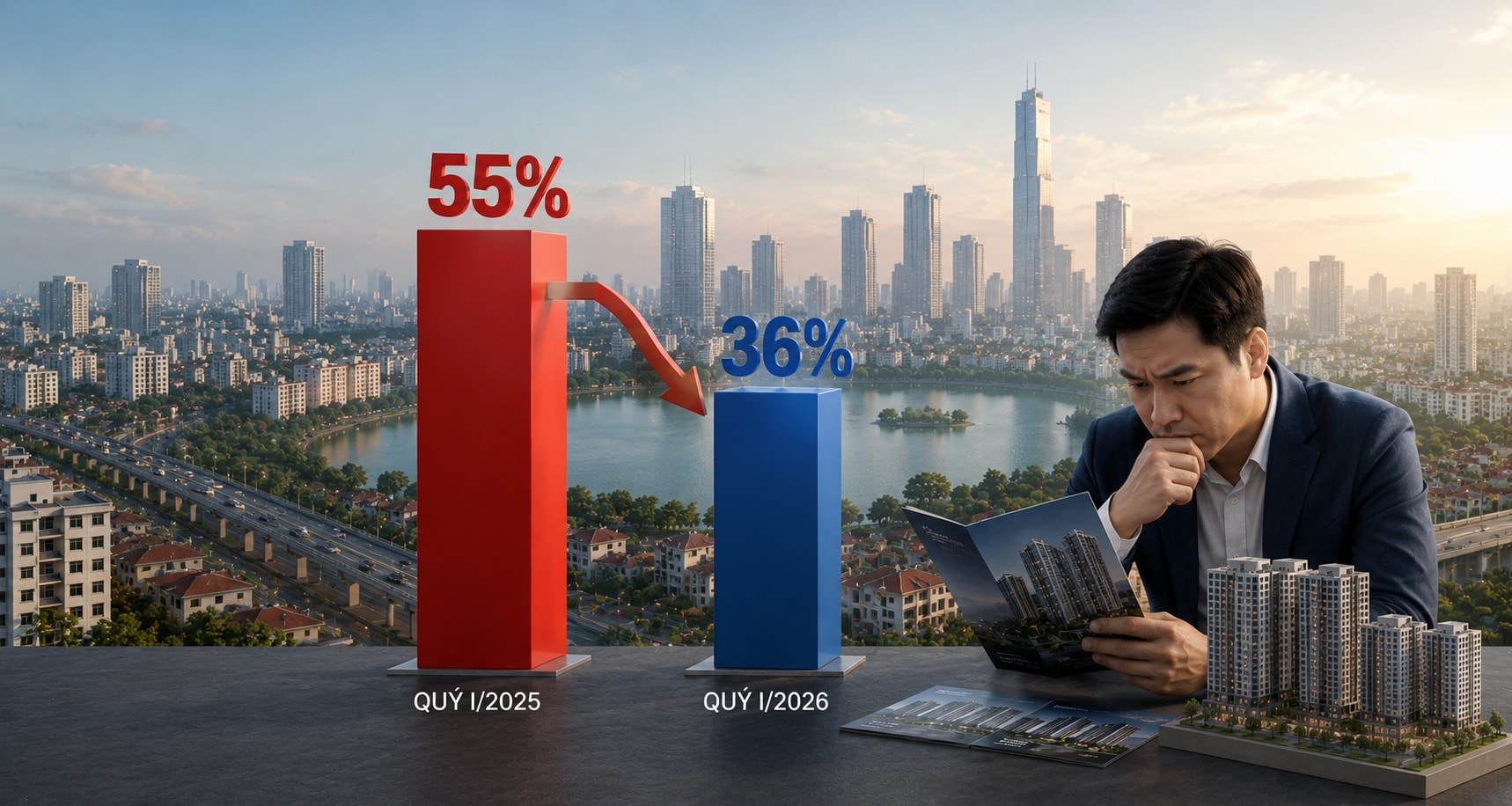 Lượng mua giảm từ 55% xuống 36%: Điều gì đang khiến người mua bất động sản chùn tay?- Ảnh 2.