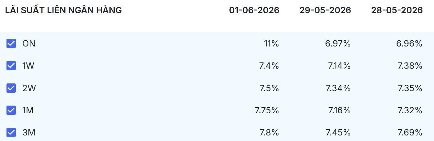Lãi suất qua đêm tăng vọt lên 11% - Ảnh 2.