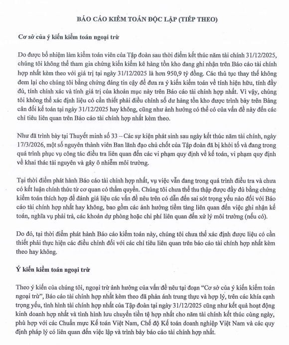 Kiểm toán UHY nhập cuộc, 951 tỷ đồng tồn kho của Hóa chất Đức Giang (<a style='text-decoration: none;' href='/DGC'>DGC</a>) bị đặt nghi vấn - Ảnh 2.