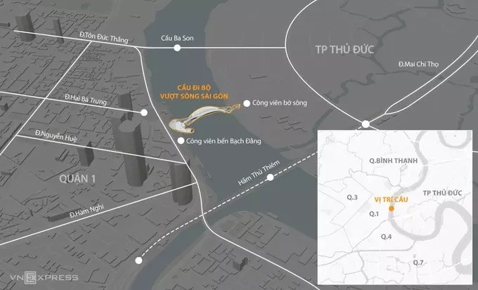 Thành phố giàu nhất Việt Nam sắp có cầu đi bộ nghìn tỷ bắc qua dòng sông biểu tượng - Ảnh 3.