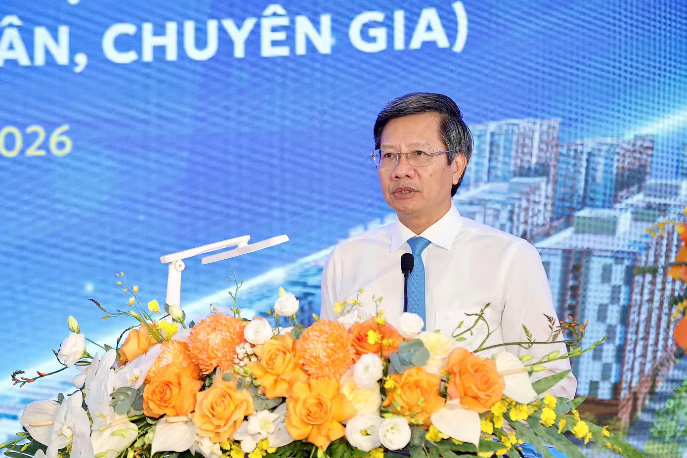 Ông Lê Anh Quân - Phó Chủ tịch Thường trực UBND TP Hải Phòng phát biểu tại lễ khởi công. Hải Phòng: Khởi công tổ hợp hơn 1.100 căn hộ cho công nhân, chuyên gia thuê - Ảnh 1.