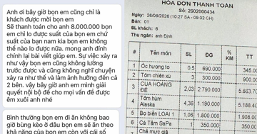 Thực hư vụ thanh niên mời bạn gái ăn tôm hùm, cua hoàng đế hết hơn 16 triệu đồng rồi không thanh toán
