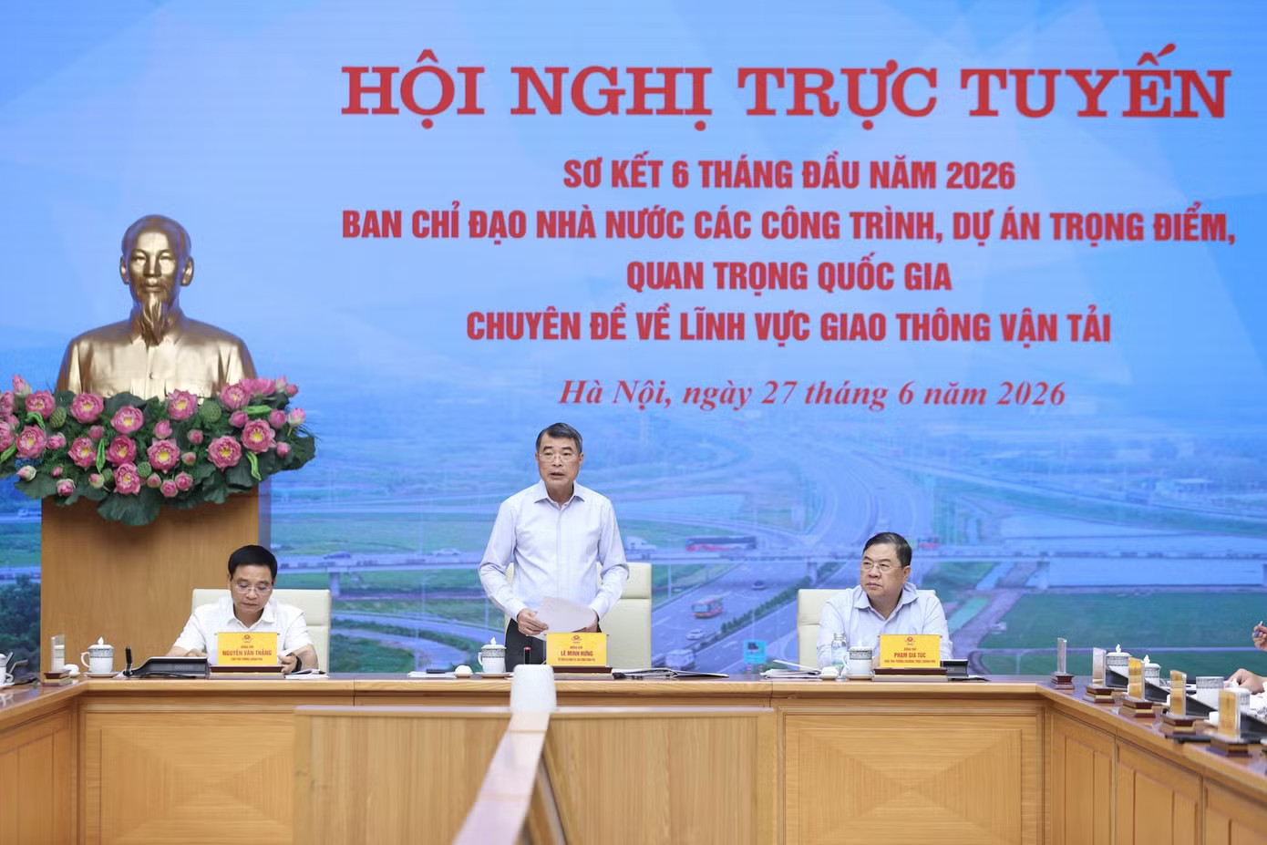 Hội nghị sơ kết 6 tháng đầu năm 2026 của Ban Chỉ đạo Nhà nước các công trình, dự án trọng điểm, quan trọng quốc gia. Ảnh: VGP Thủ tướng: Không lùi tiến độ các dự án trọng điểm quốc gia - Ảnh 1.