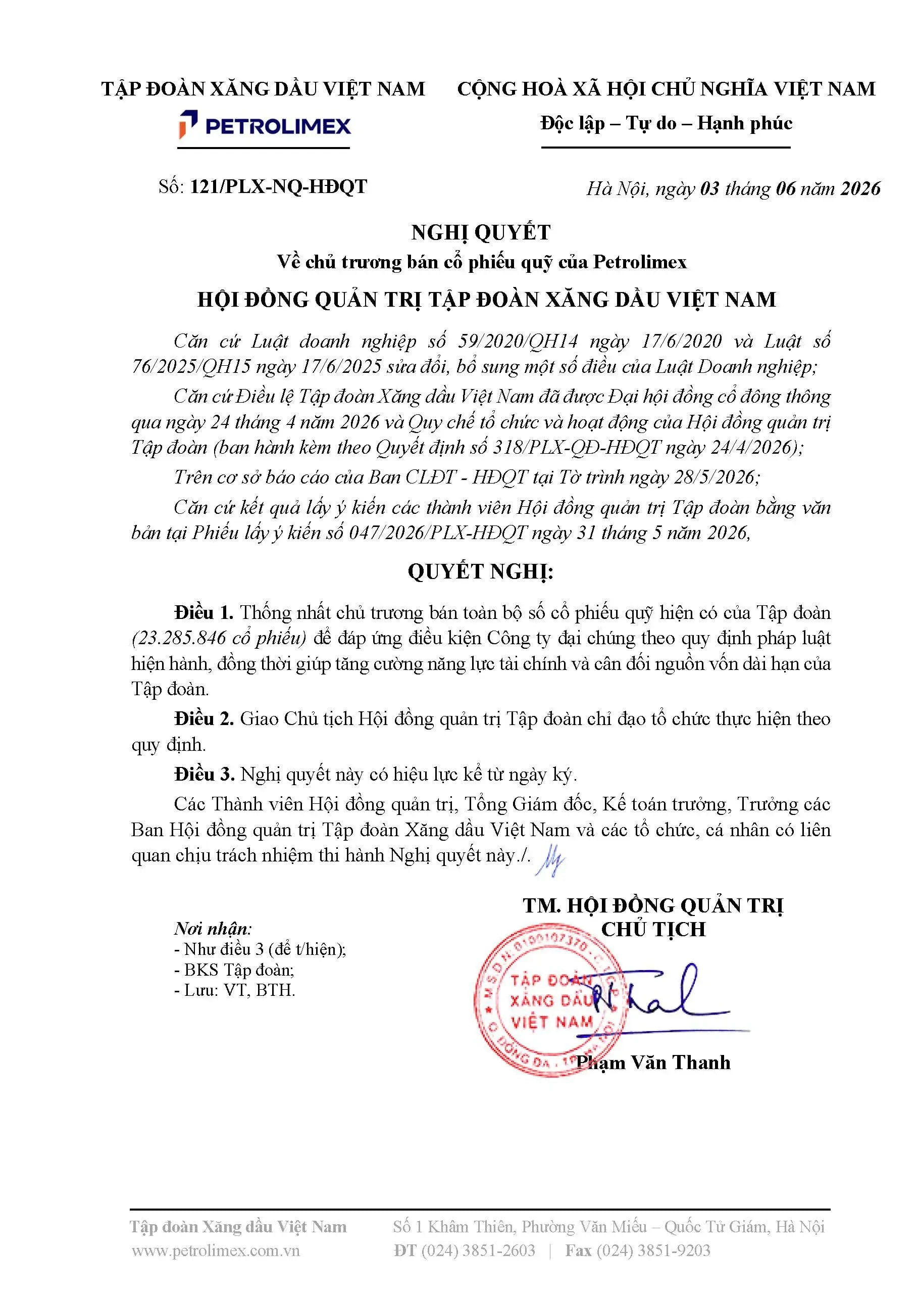 Petrolimex (<a style='text-decoration: none;' href='/PLX'>PLX</a>) muốn bán sạch cổ phiếu quỹ - Ảnh 1.