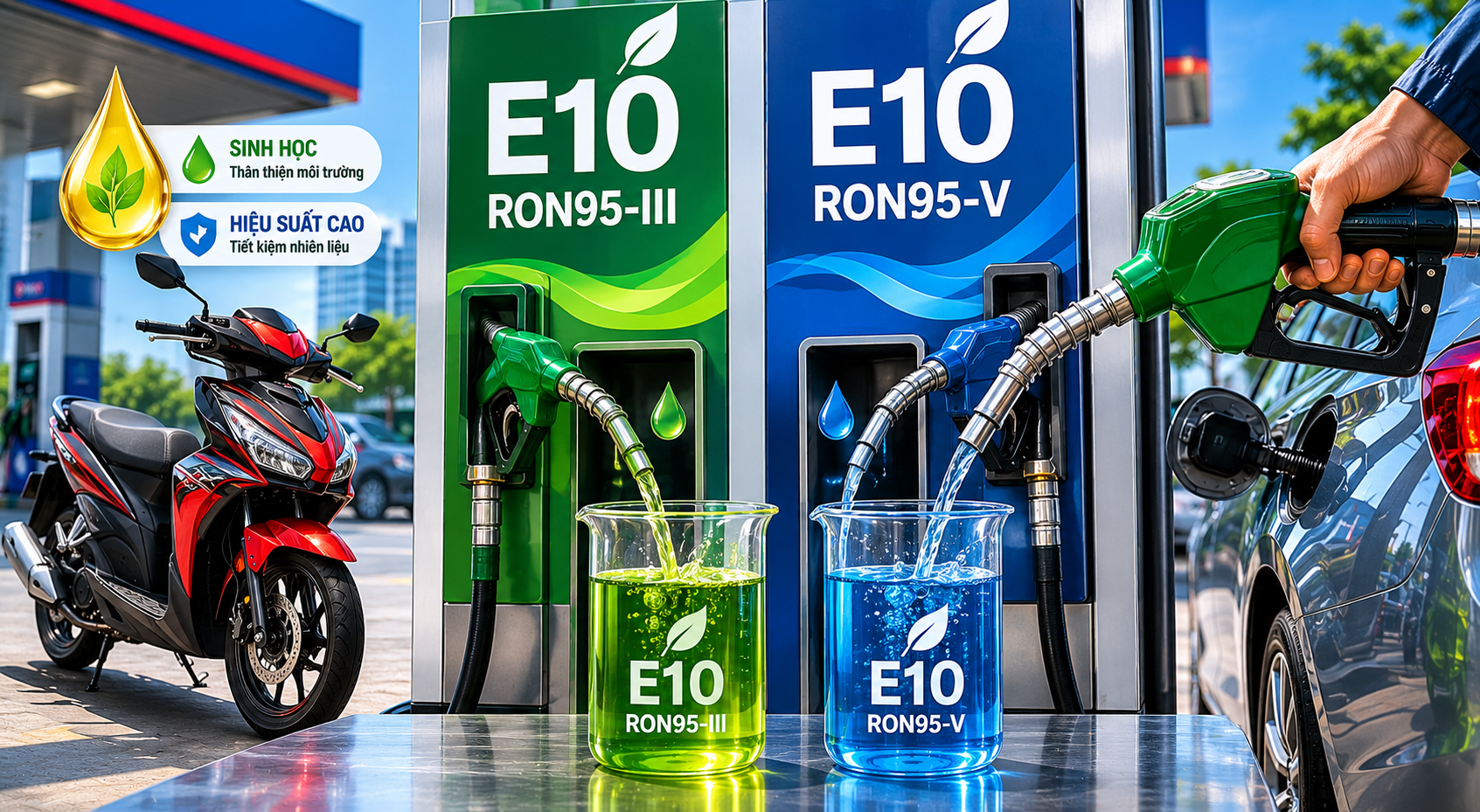 Xăng E10 RON95-III và E10 RON95-V khác nhau như thế nào?
