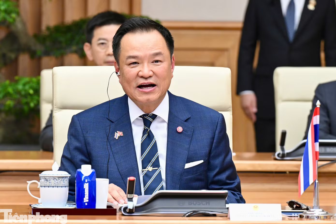 Thủ tướng Thái Lan Anutin Charnvirakul. Ảnh: Như Ý Thủ tướng Lê Minh Hưng chủ trì lễ đón Thủ tướng Thái Lan - Ảnh 5.