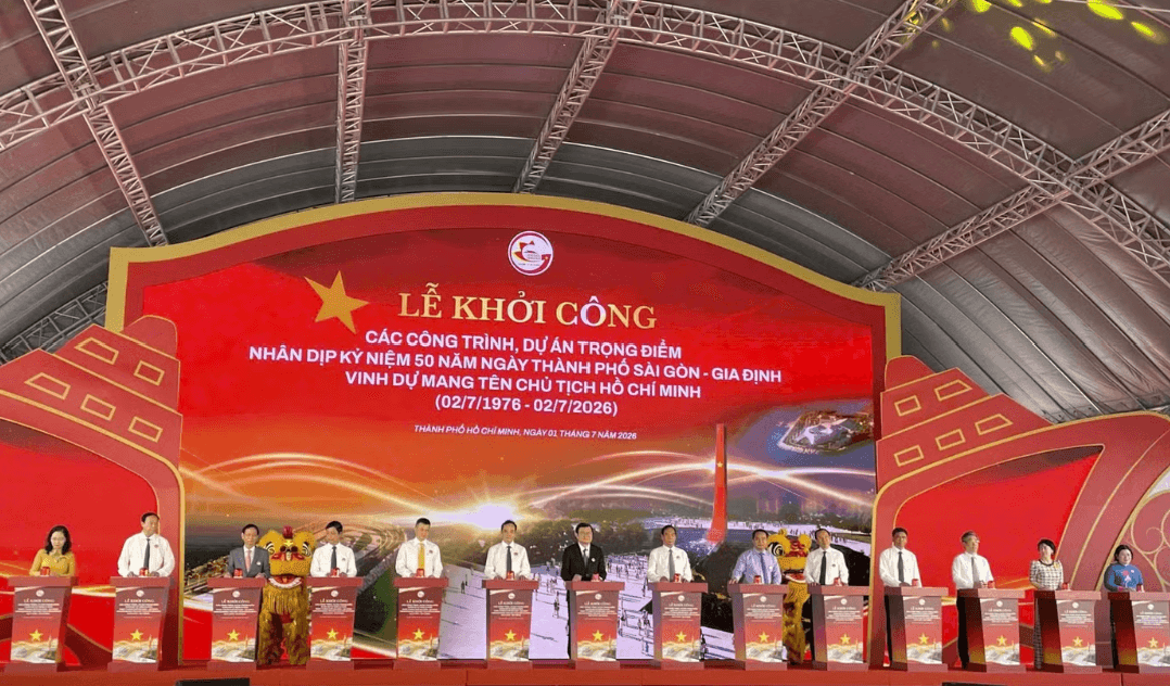 Trước sự chứng kiến của nhiều lãnh đạo cấp cao, Vingroup (<a style='text-decoration: none;' href='/VIC'>VIC</a>) bấm nút khởi công 3 siêu dự án hơn 96.600 tỷ đồng - Ảnh 1.