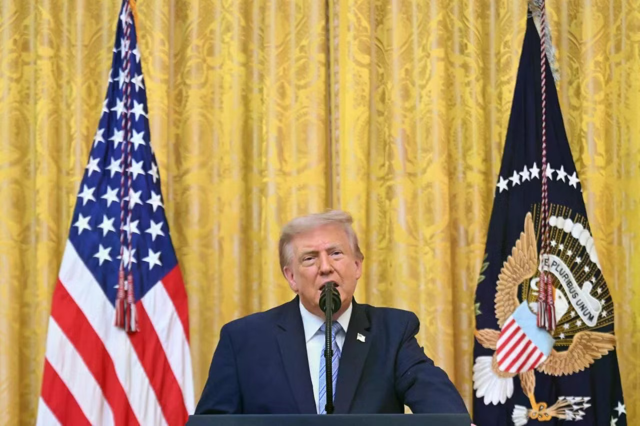 Tổng thống Mỹ Donald Trump phát biểu tối 16/7. (Ảnh: Getty Images) Có gì trong bài phát biểu giờ vàng đáng chú ý của Tổng thống Mỹ Donald Trump? - Ảnh 1.