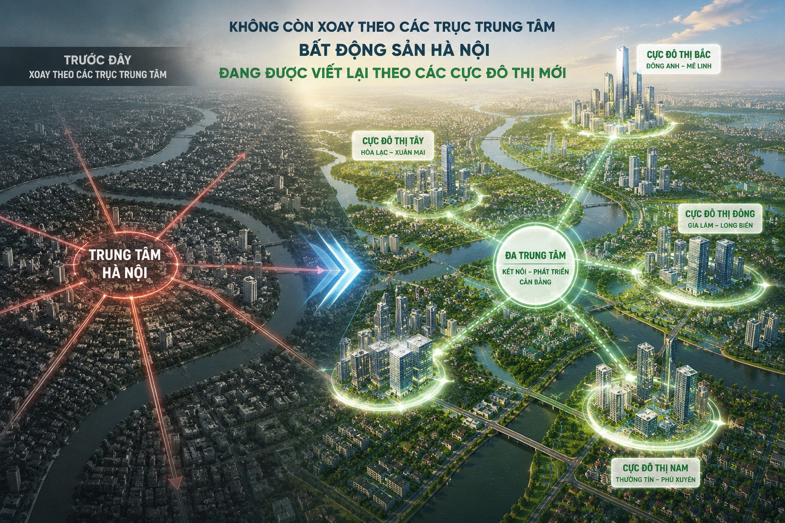 Không còn xoay theo các trục trung tâm, bất động sản Hà Nội đang được viết lại theo các cực đô thị mới - Ảnh 4.