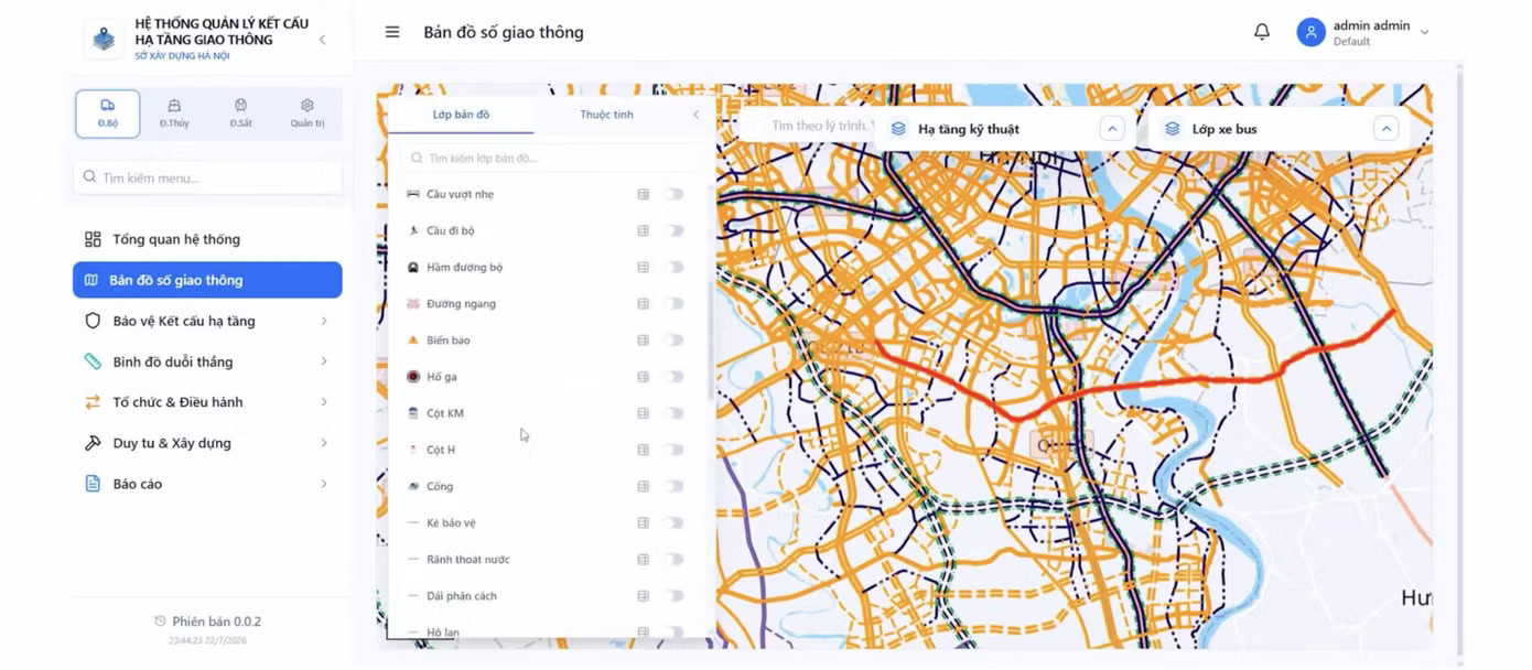 Bản đồ số GIS giúp Hà Nội quản lý và giám sát trực quan toàn bộ hạ tầng giao thông trên một nền tảng dữ liệu tập trung. Hà Nội số hóa toàn bộ mạng lưới giao thông Thủ đô - Ảnh 1.