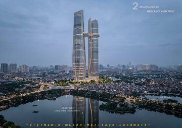 Đề xuất xây tháp đôi Hanoi Twin Towers 99 cao 568m giữa Hà Nội, hướng tới kỷ lục thế giới