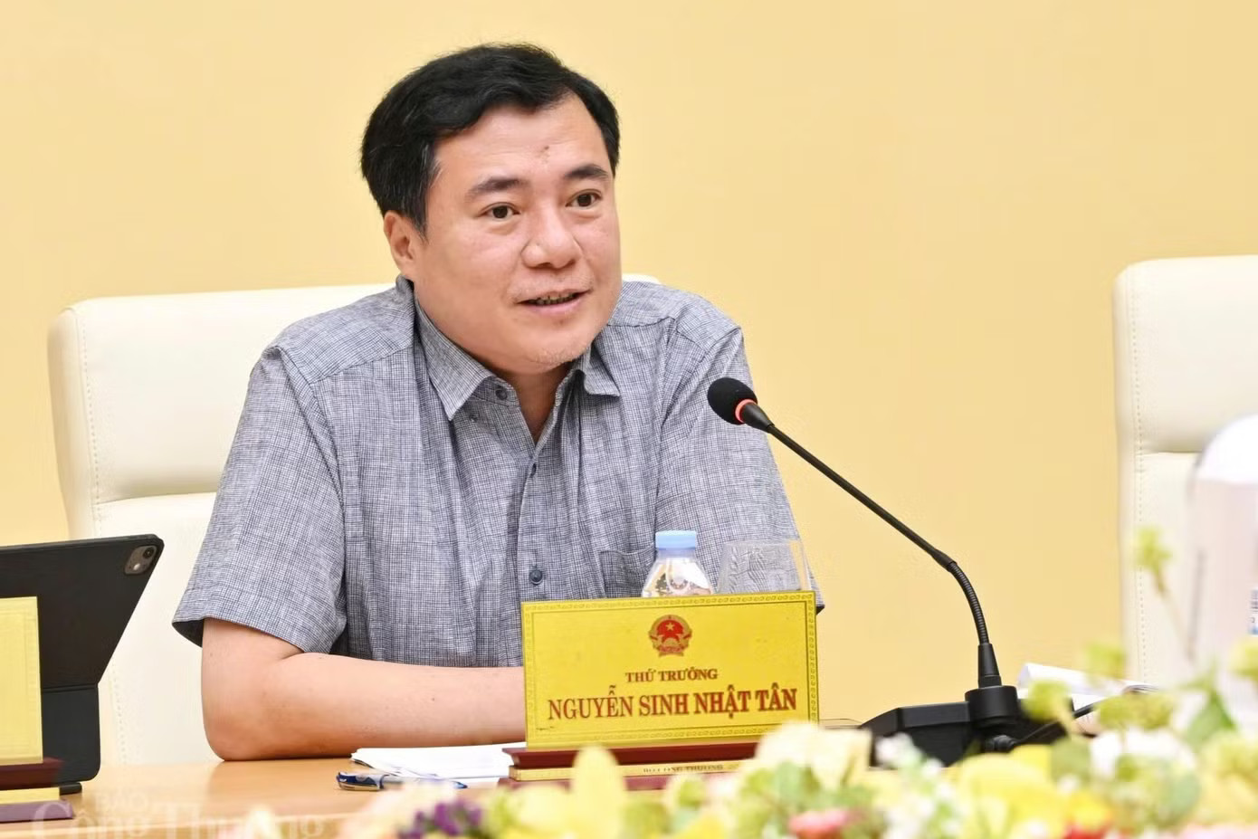 Thứ trưởng Bộ Công Thương Nguyễn Sinh Nhật Tân. (Ảnh: Báo Công Thương) Thủ tướng bổ nhiệm lại ông Nguyễn Sinh Nhật Tân làm Thứ trưởng Bộ Công Thương - Ảnh 1.