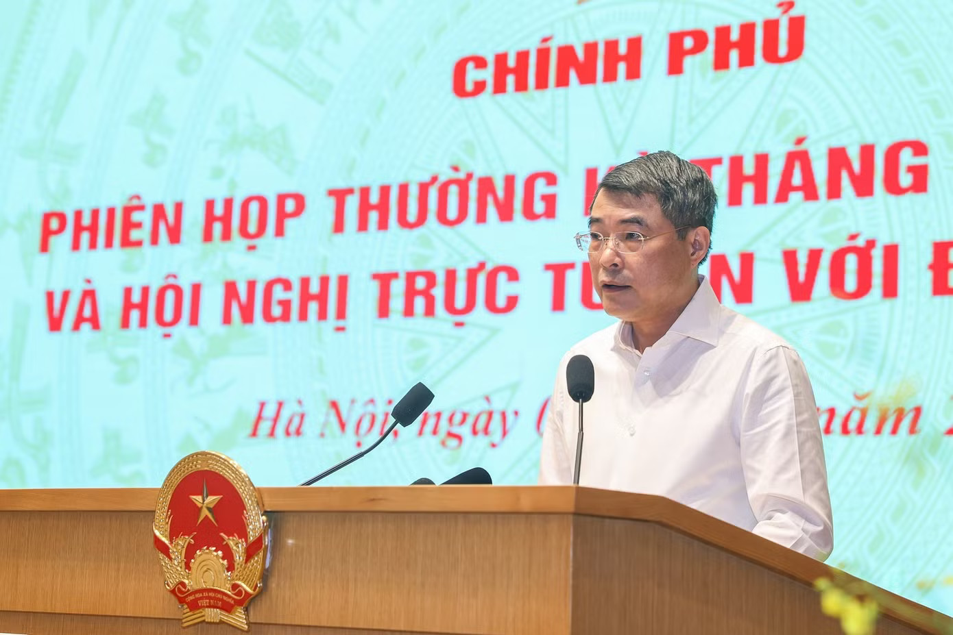 Thủ tướng Chính phủ Lê Minh Hưng phát biểu. Ảnh: VGP/Nhật Bắc. Thủ tướng yêu cầu 25 địa phương nỗ lực thực hiện mục tiêu tăng trưởng - Ảnh 1.