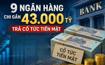 9 ngân hàng chi gần 43.000 tỷ đồng trả cổ tức tiền mặt: LPBank dẫn đầu với tỷ lệ 30%