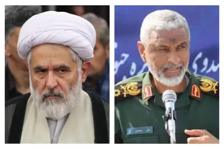 Ông Hossein Taeb, chỉ huy lực lượng bán quân sự Basij và ông Ali Azmaei, chỉ huy Hải quân IRGC (phải). Lãnh tụ tối cao Iran bổ nhiệm 6 nhân sự cấp cao, tuyên bố hợp nhất bộ máy chỉ huy quân sự - Ảnh 3.