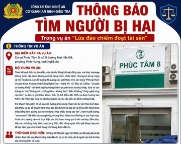 Công an thông báo: Ai từng 'điều trị xương khớp' tại cơ sở Phúc Tâm 8, nhanh chóng liên hệ 098.73.222.66