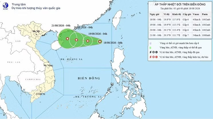 Biển Đông có áp thấp nhiệt đới - Ảnh 1.