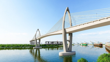 Cầu dây văng gần 5.000 tỷ có tĩnh không cao nhất Việt Nam, nhịp chính dài nhất Đông Nam Á: Nối nhịp 2 TP trực thuộc Trung ương, là hành lang vận tải chiến lược