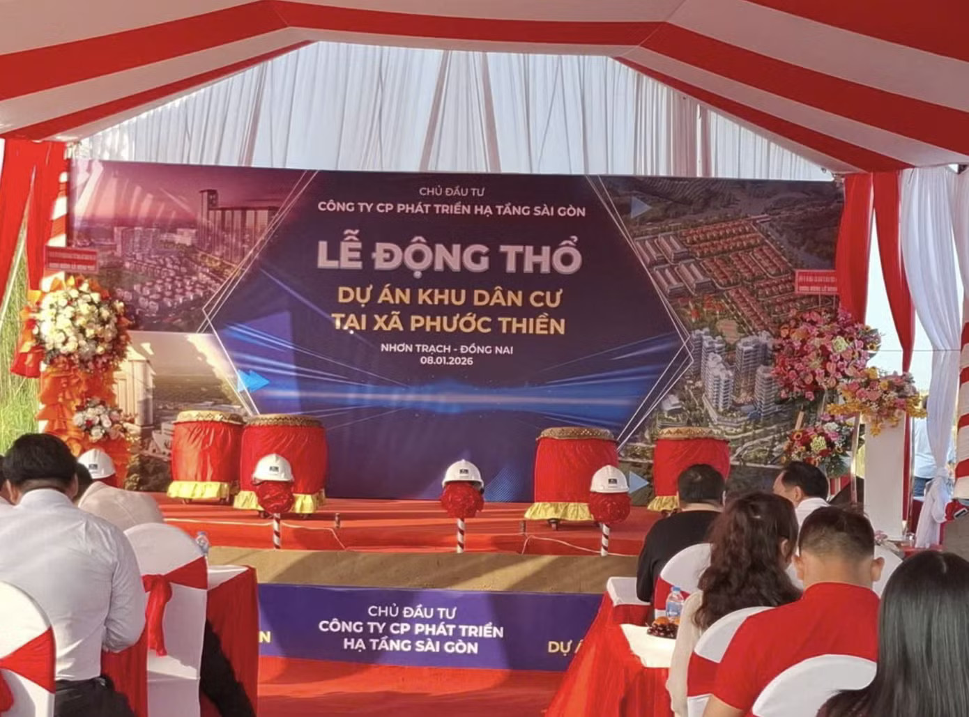Tháng 1/2026, chủ đầu tư dự án <a style='text-decoration: none;' href='/KDC'>KDC</a> Phước Thiền đã tổ chức lễ động thổ sau hơn 20 năm triển khai (ảnh: P.Đ.P) Thanh tra chỉ ra loạt dự án 'dính' vi phạm ở Đồng Nai - Ảnh 1.