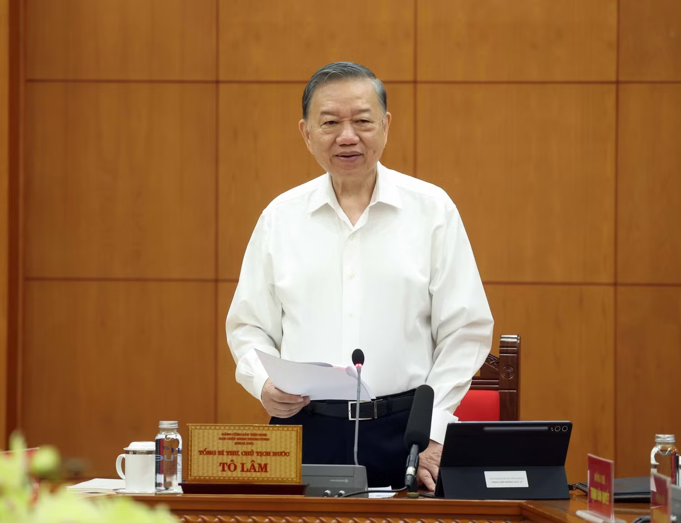 Tổng Bí thư, Chủ tịch nước Tô Lâm phát biểu. Ảnh: TTXVN. Mục tiêu cuối cùng của giáo dục không phải là điểm số, bằng cấp - Ảnh 1.
