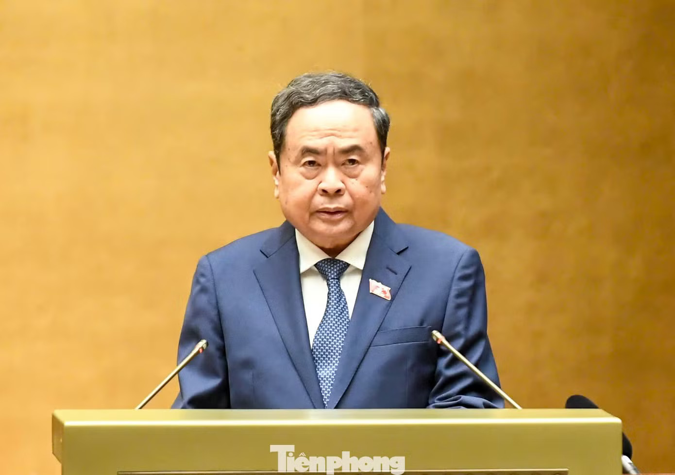 Chủ tịch Quốc hội Trần Thanh Mẫn phát biểu khai mạc. Ảnh: Như Ý Quốc hội làm việc cả thứ bảy, chủ nhật, quyết định nhiều nội dung quan trọng, cấp bách - Ảnh 1.