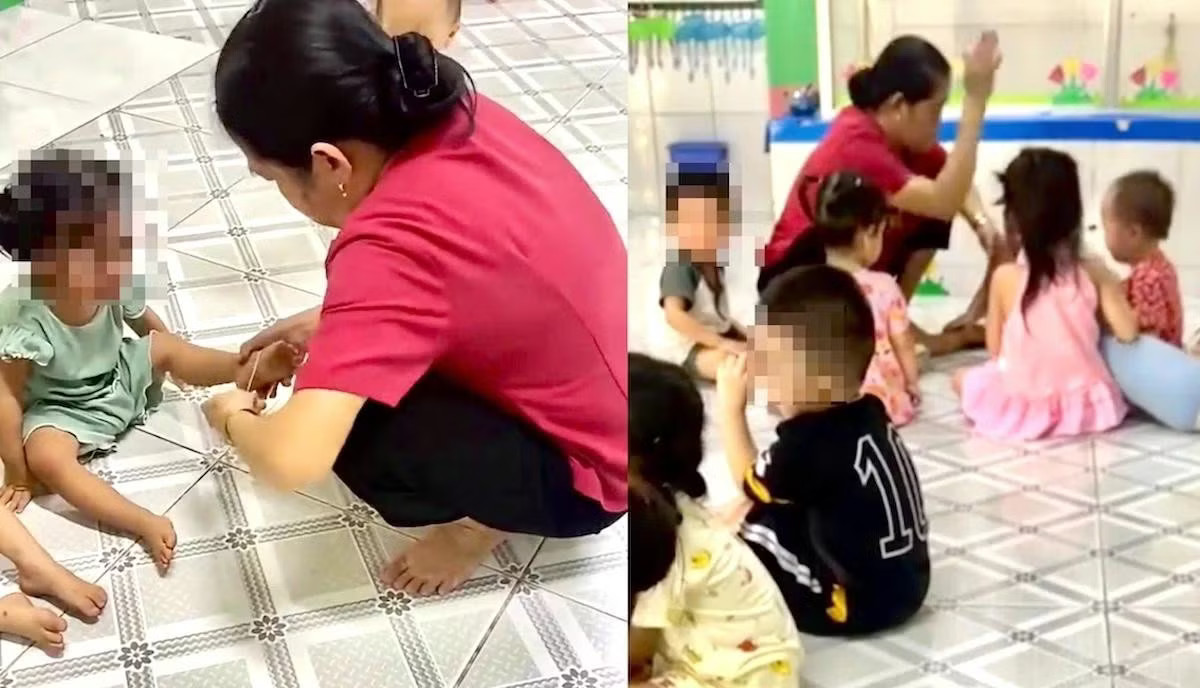 Thông tin mới vụ bảo mẫu bắn dây thun vào lòng bàn chân trẻ - Ảnh 3.