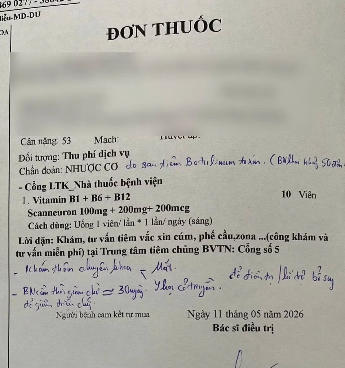 Bác sĩ tại Bệnh viện Thống Nhất kết luận bệnh nhân bà P.T.Y. bị nhược cơ do biến chứng sau tiêm Botox Chiêu trò dẫn dụ tiêm Botox ‘chui’, gây biến chứng nhược cơ - Ảnh 2.