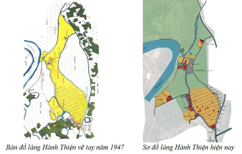 Sơ đồ cấu trúc làng Hành Thiện