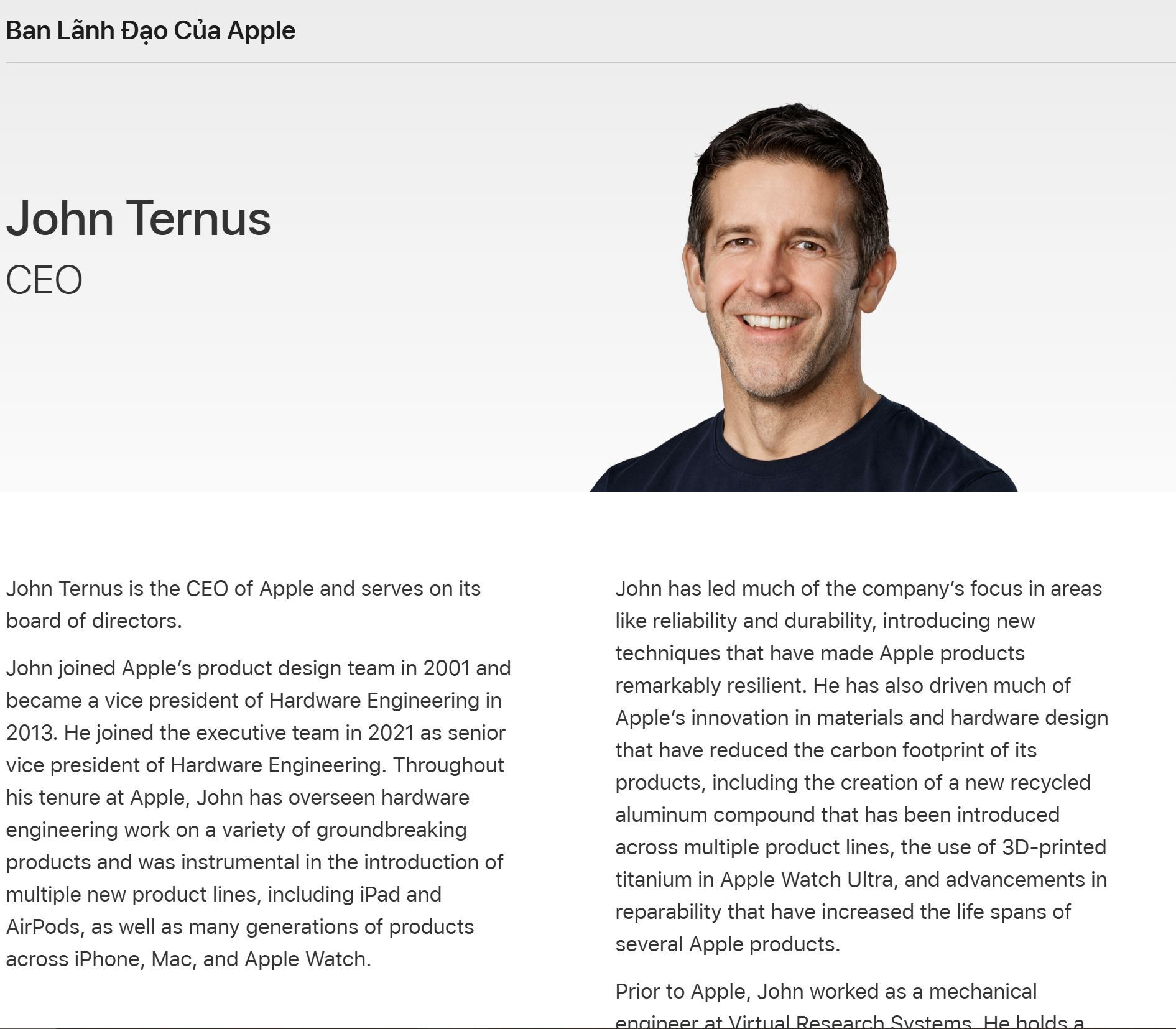 CEO Apple John Ternus