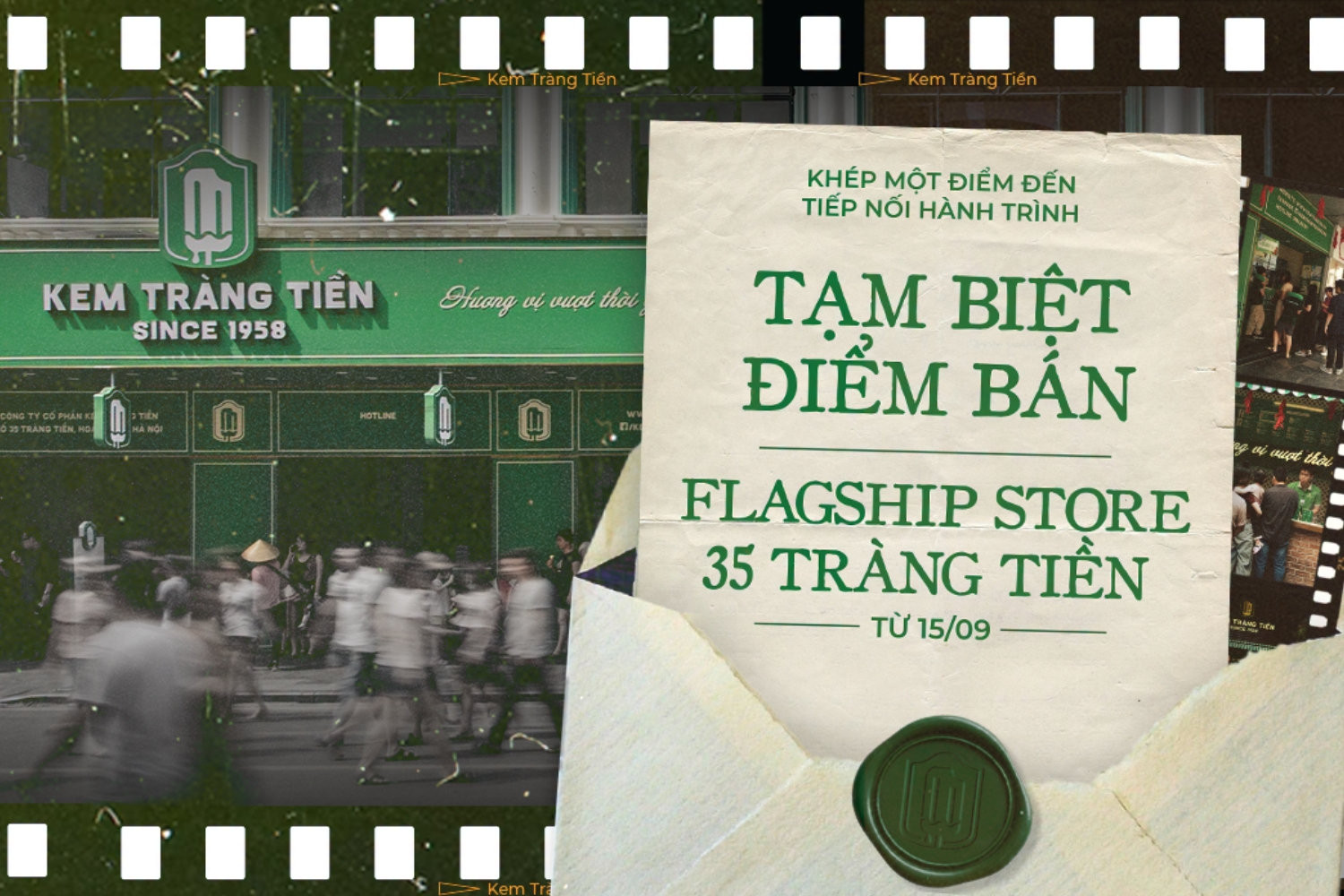 Kem Tràng Tiền thông báo trên fanpage