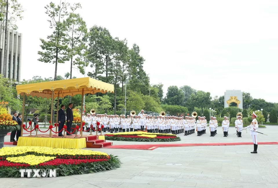 Tổng Bí thư, Chủ tịch nước Tô Lâm chủ trì Lễ đón chính thức Tổng thống Myanmar- Ảnh 4.